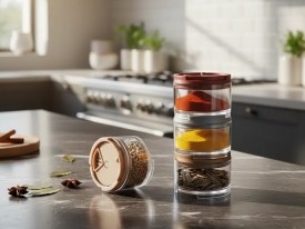 Set especiero redondo apilable giratorio